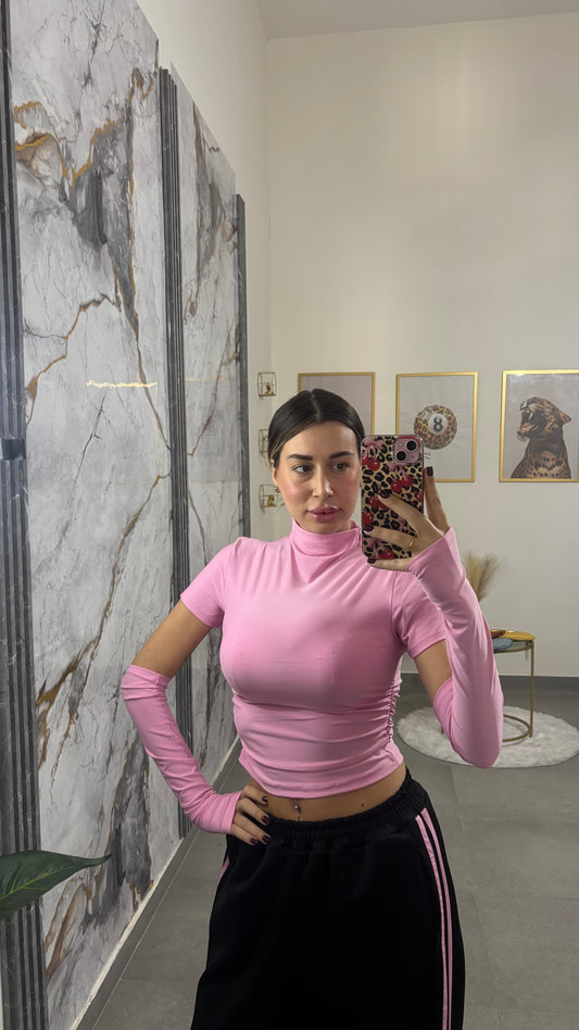 T-Shirt manicotto pink
