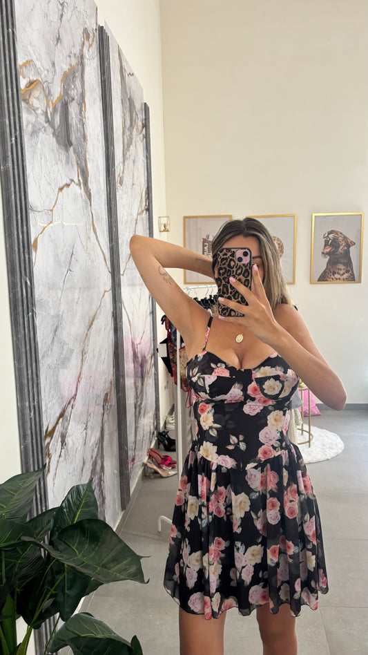 Dress fiori nero