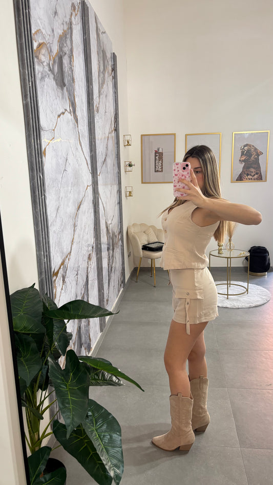 Coordinato beige shorts