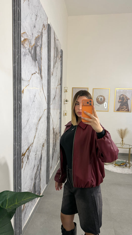 Bomber bordeaux lucido