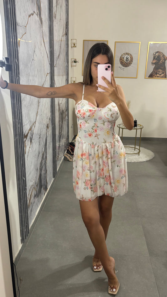 Dress fiori white