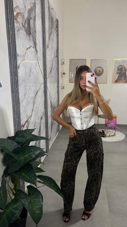 Jeans ballon animalier