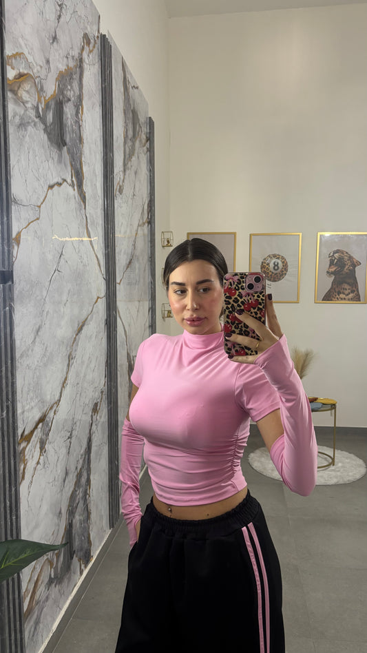 T-Shirt manicotto pink