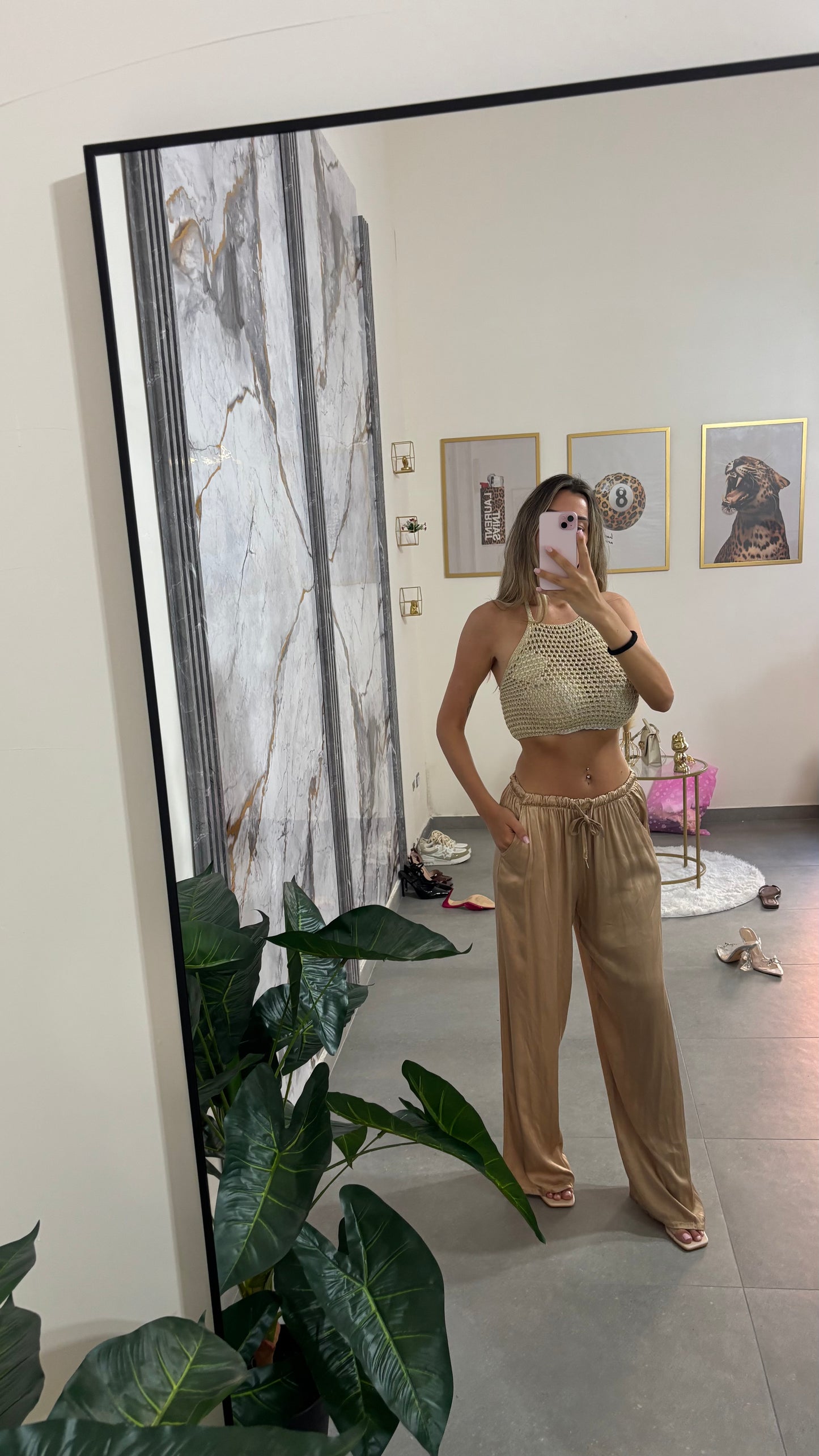 Pantalone satin