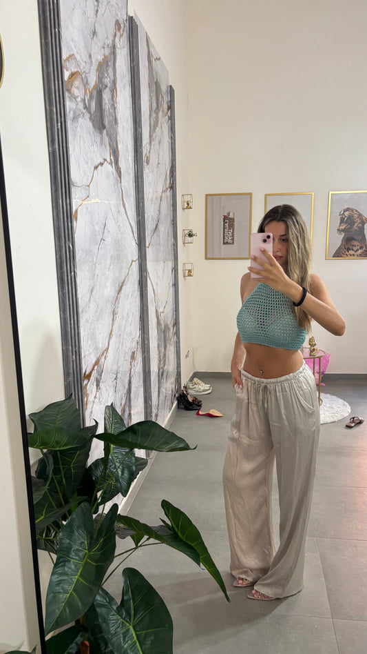 Pantalone satin grey