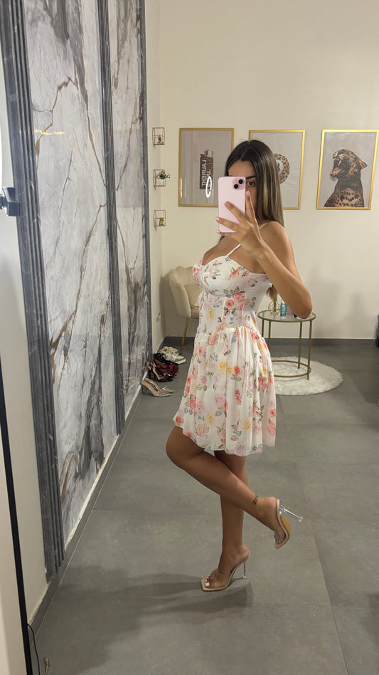 Dress fiori white