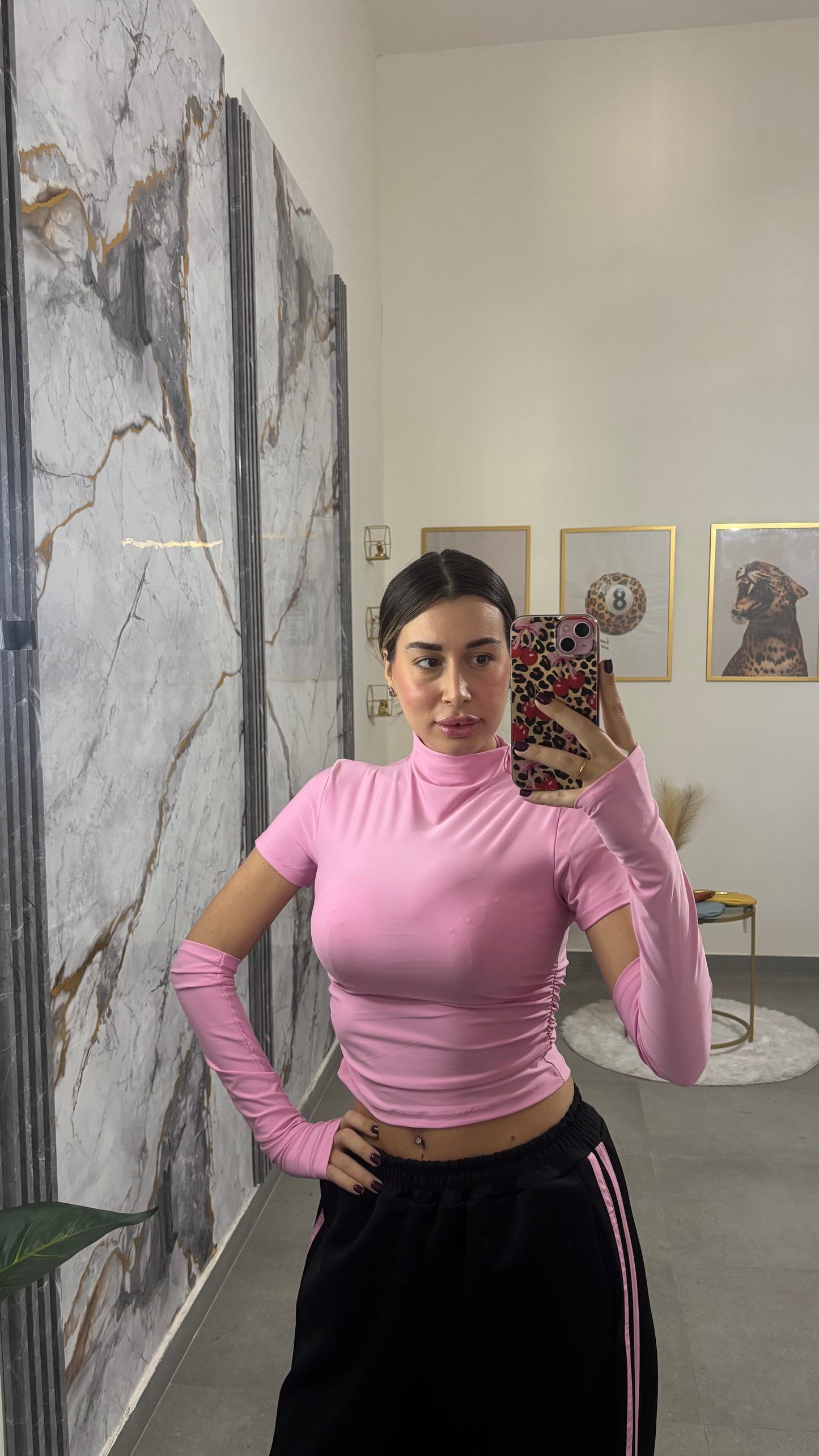 T-Shirt manicotto pink