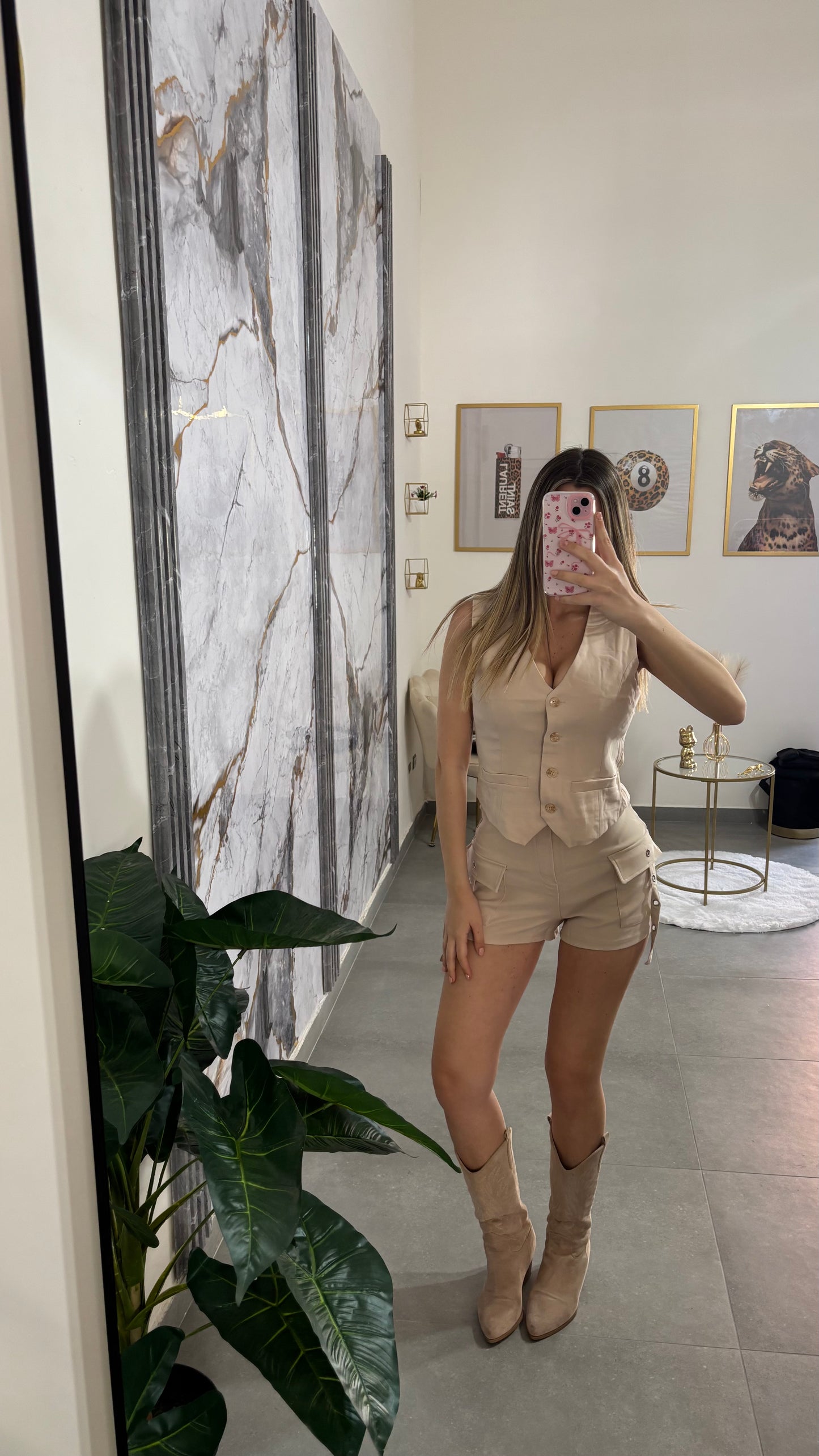 Coordinato beige shorts