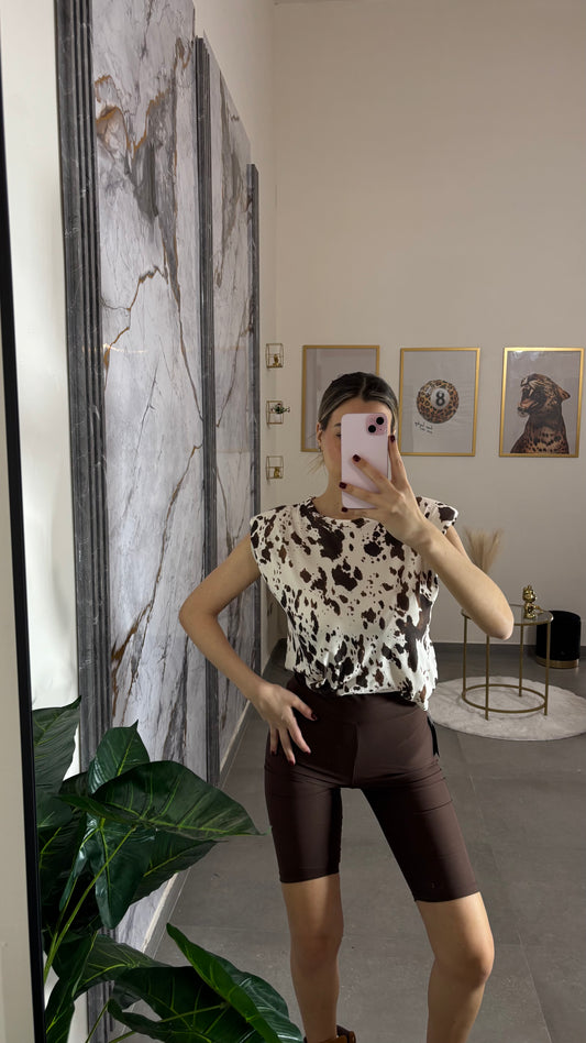 Shirt spallina animalier