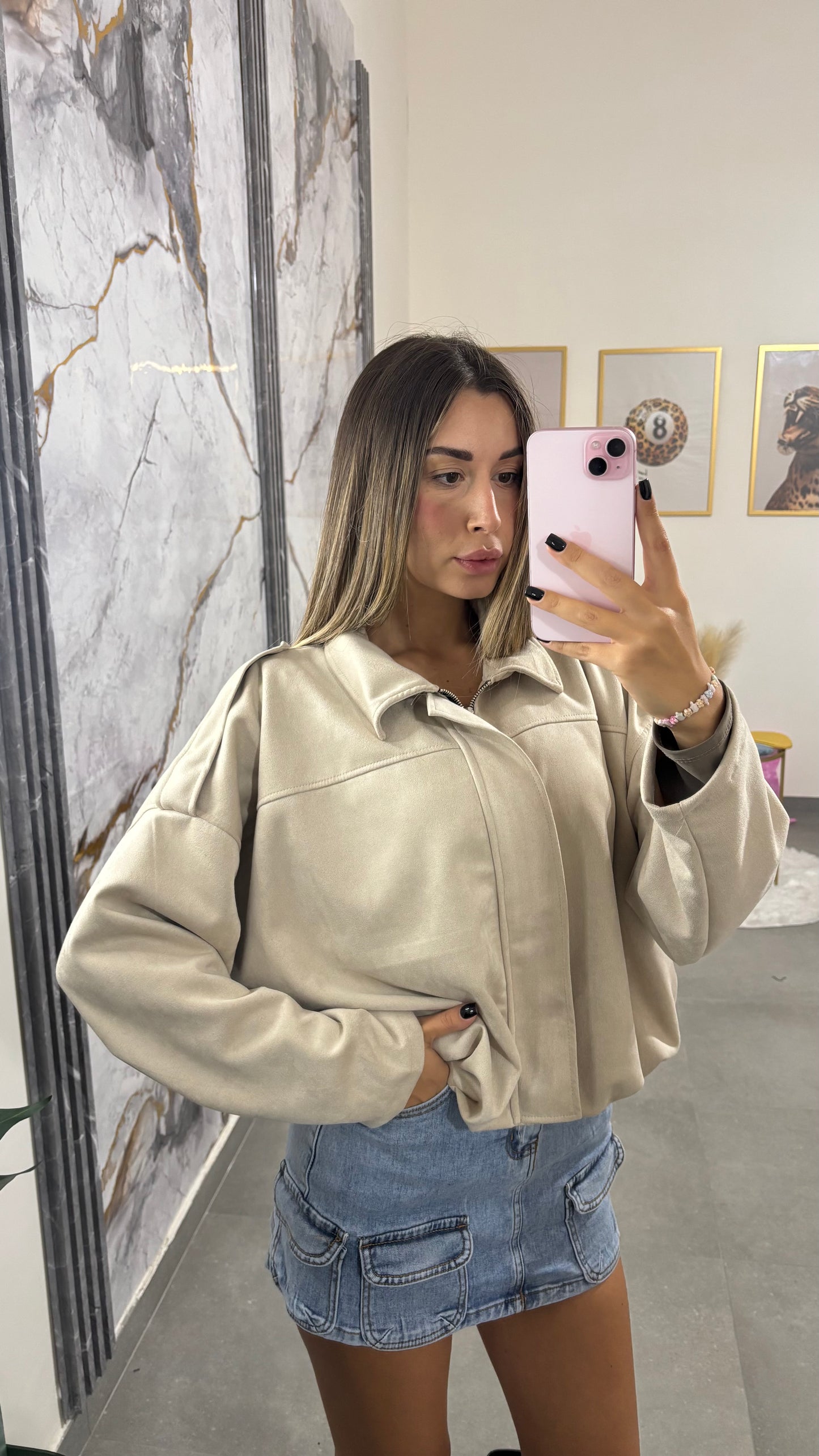 Jacket camoscio