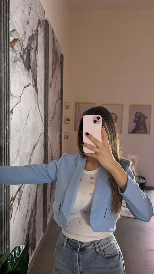 Blazer celeste polvere
