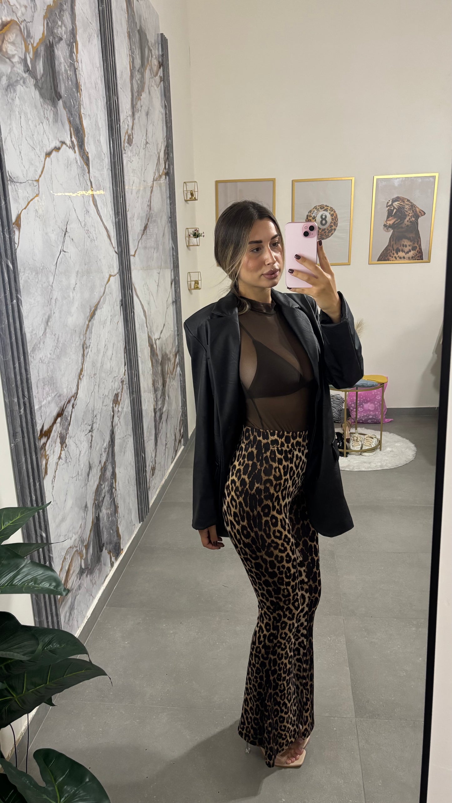 Leggins a zampa leopard