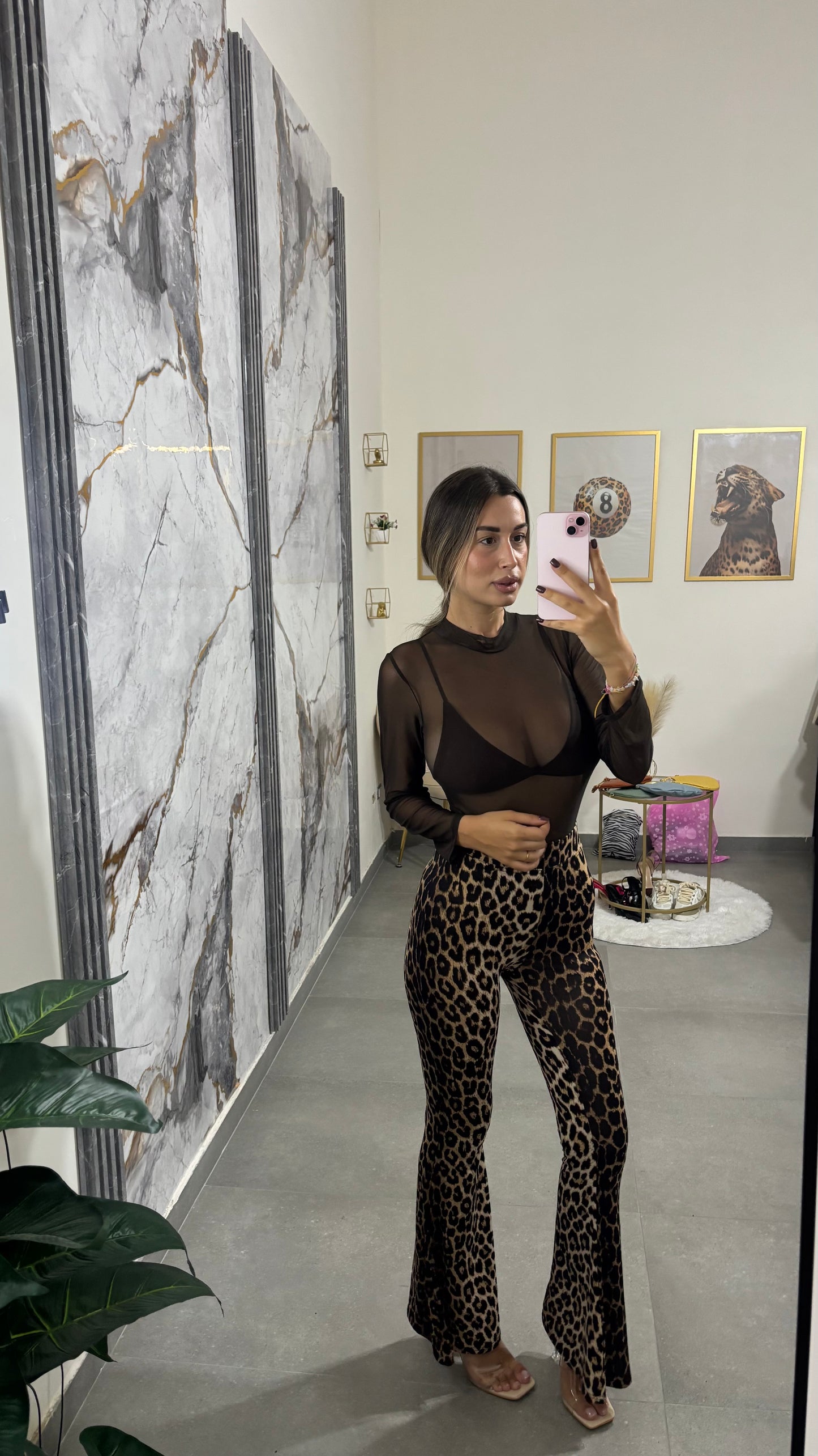 Leggins a zampa leopard