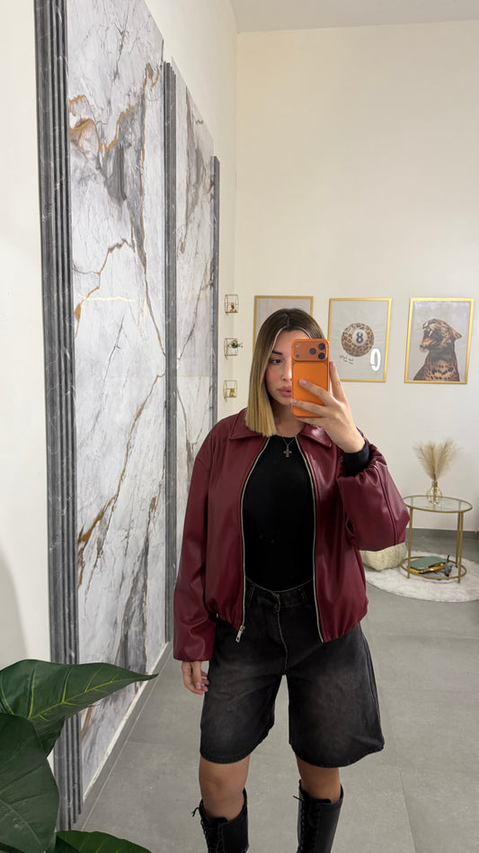 Bomber bordeaux lucido