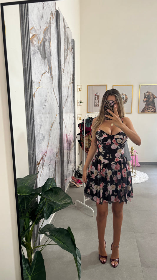 Dress fiori nero