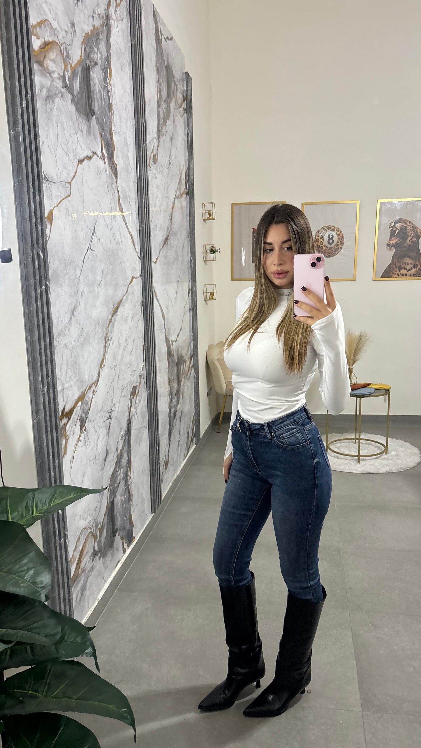 Jeans skinny alta vita