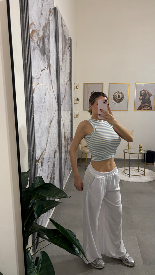 Pantalone cotone bianca