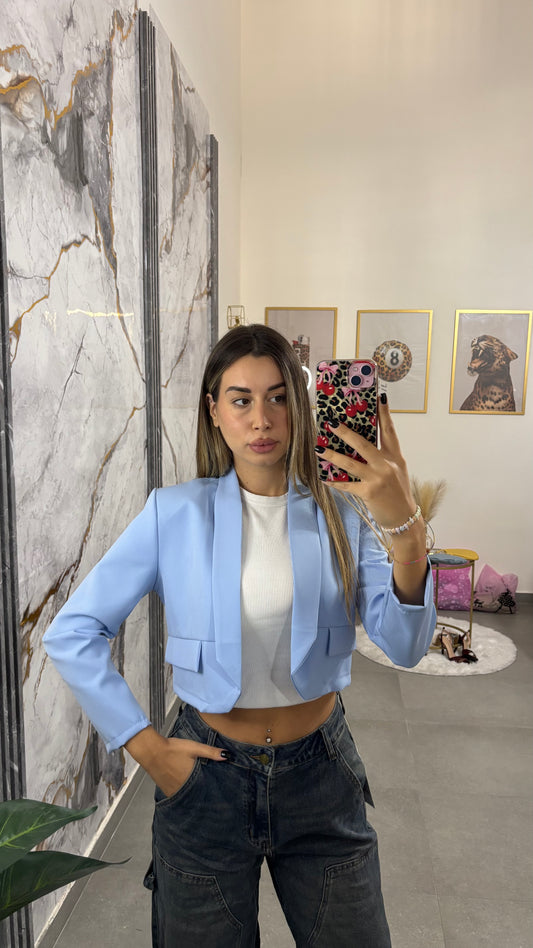 Blazer celeste polvere