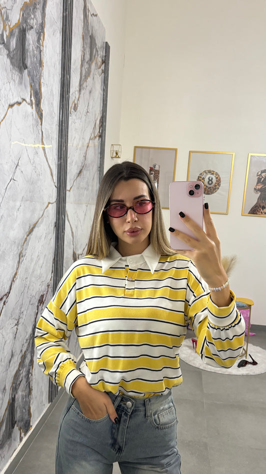 Maglia righe colletto