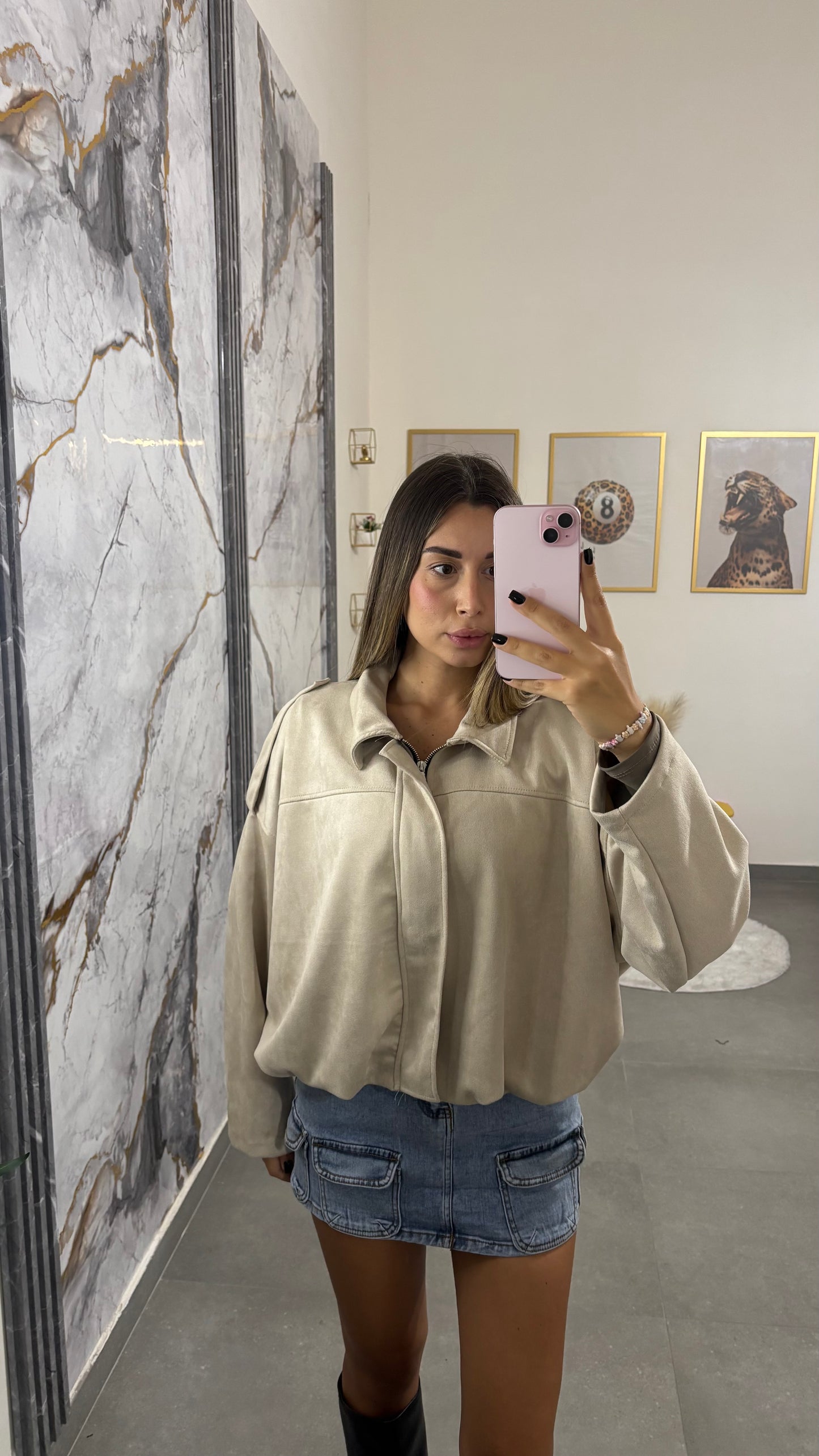 Jacket camoscio