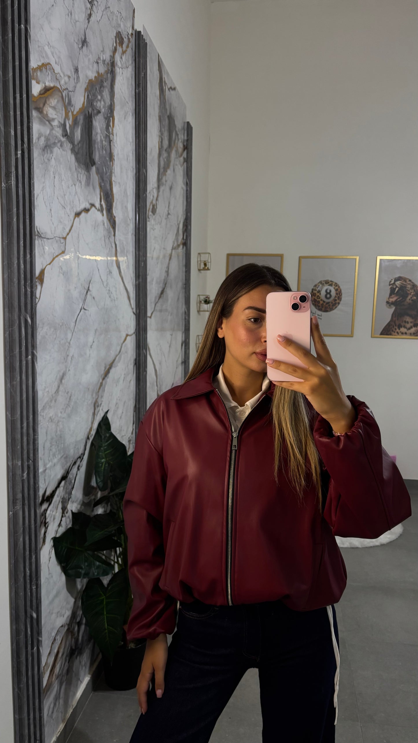 Bomber eco- pelle bordeaux